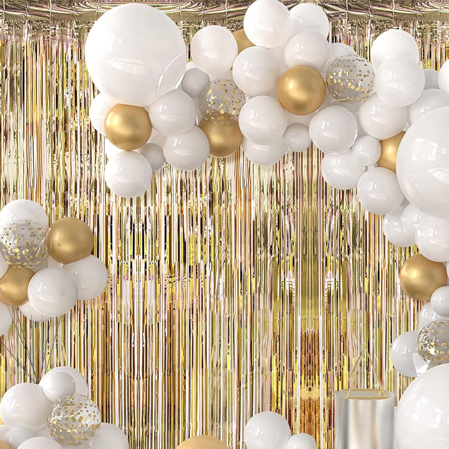 Perdea Franjurata, Model Decor Petrecere, pentru Fundal de Poze, Amenajare Colorata a Petrecerii, Dimensiune 100x200 cm, Gold Sampanie