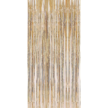 Perdea Franjurata, Model Decor Petrecere, pentru Fundal de Poze, Amenajare Colorata a Petrecerii, Dimensiune 100x200 cm, Gold Sampanie