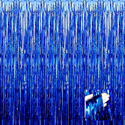 Perdea Franjurata, Model Decor Petrecere, pentru Fundal de Poze, Amenajare Colorata a Petrecerii, Dimensiune 100x200 cm, Albastru Inchis