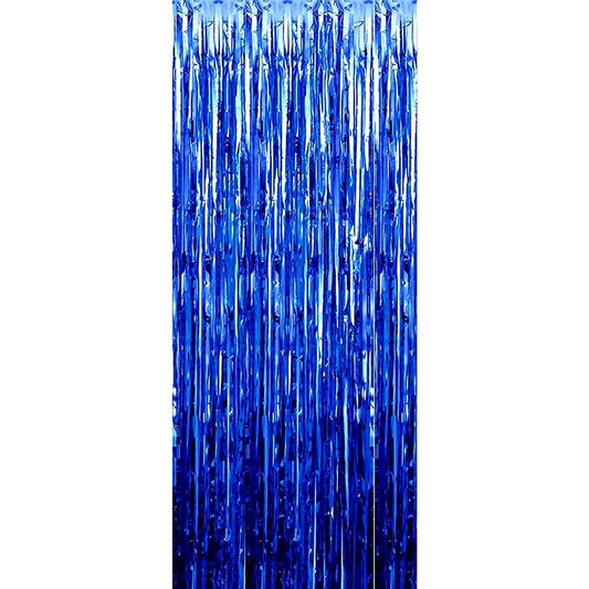 Perdea Franjurata, Model Decor Petrecere, pentru Fundal de Poze, Amenajare Colorata a Petrecerii, Dimensiune 100x200 cm, Albastru Inchis