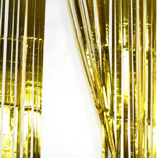 Perdea Franjurata, Model Decor Petrecere, pentru Fundal de Poze, Amenajare Colorata a Petrecerii, Dimensiune 100x200 cm, Gold