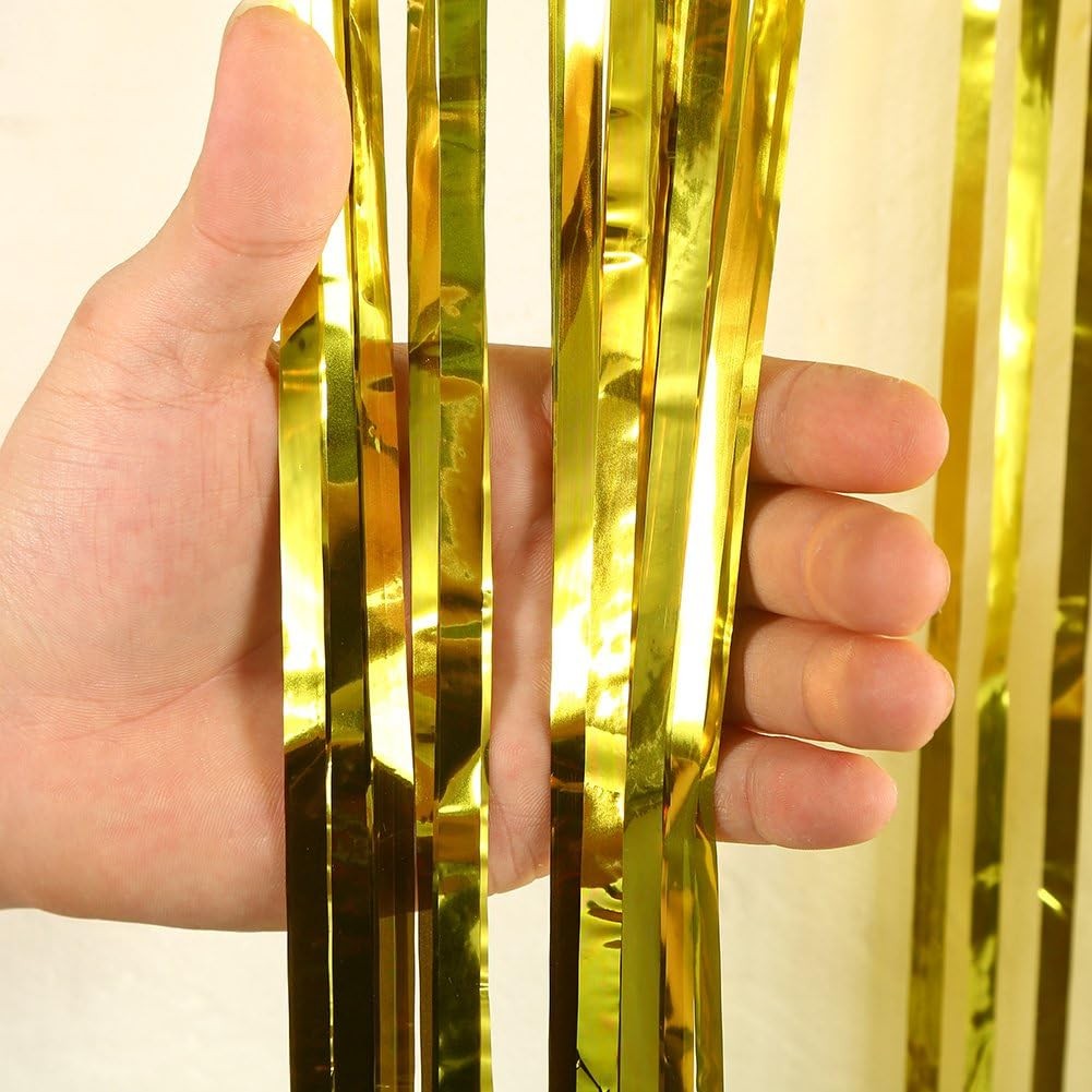 Perdea Franjurata, Model Decor Petrecere, pentru Fundal de Poze, Amenajare Colorata a Petrecerii, Dimensiune 100x200 cm, Gold