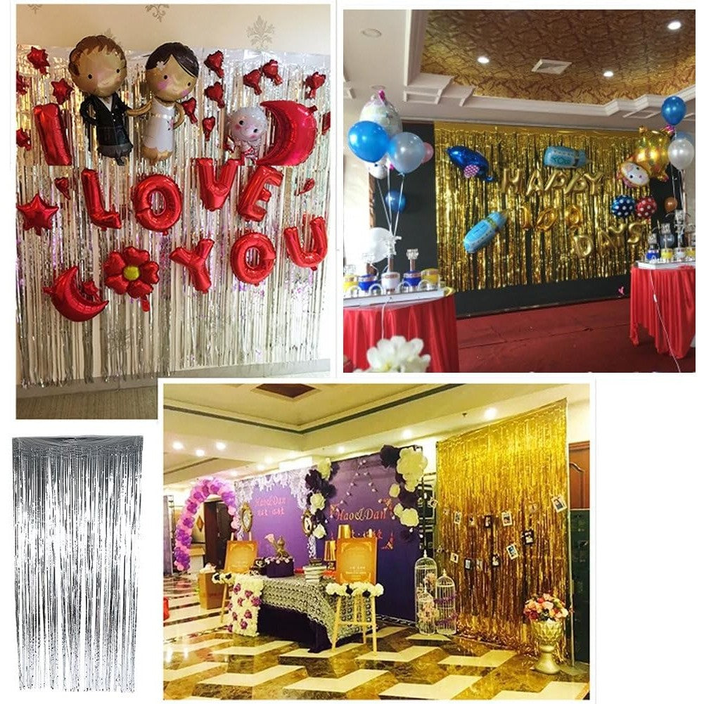 Perdea Franjurata, Model Decor Petrecere, pentru Fundal de Poze, Amenajare Colorata a Petrecerii, Dimensiune 100x200 cm, Gold