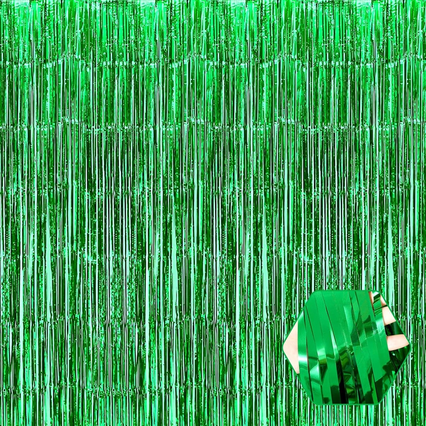 Perdea Franjurata, Model Decor Petrecere, pentru Fundal de Poze, Amenajare Colorata a Petrecerii, Dimensiune 100x200 cm, Verde