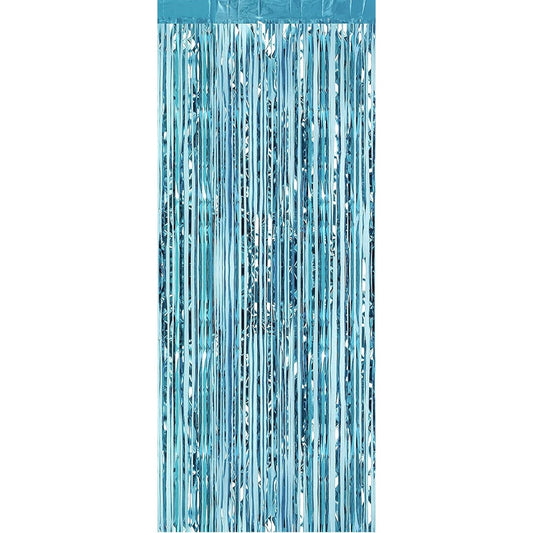 Perdea Franjurata, Model Decor Petrecere, pentru Fundal de Poze, Amenajare Colorata a Petrecerii, Dimensiune 100x200 cm, Albastru Deschis