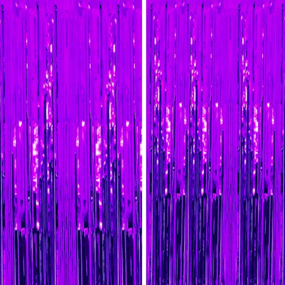 Perdea Franjurata, Model Decor Petrecere, pentru Fundal de Poze, Amenajare Colorata a Petrecerii, Dimensiune 100x200 cm, Mov
