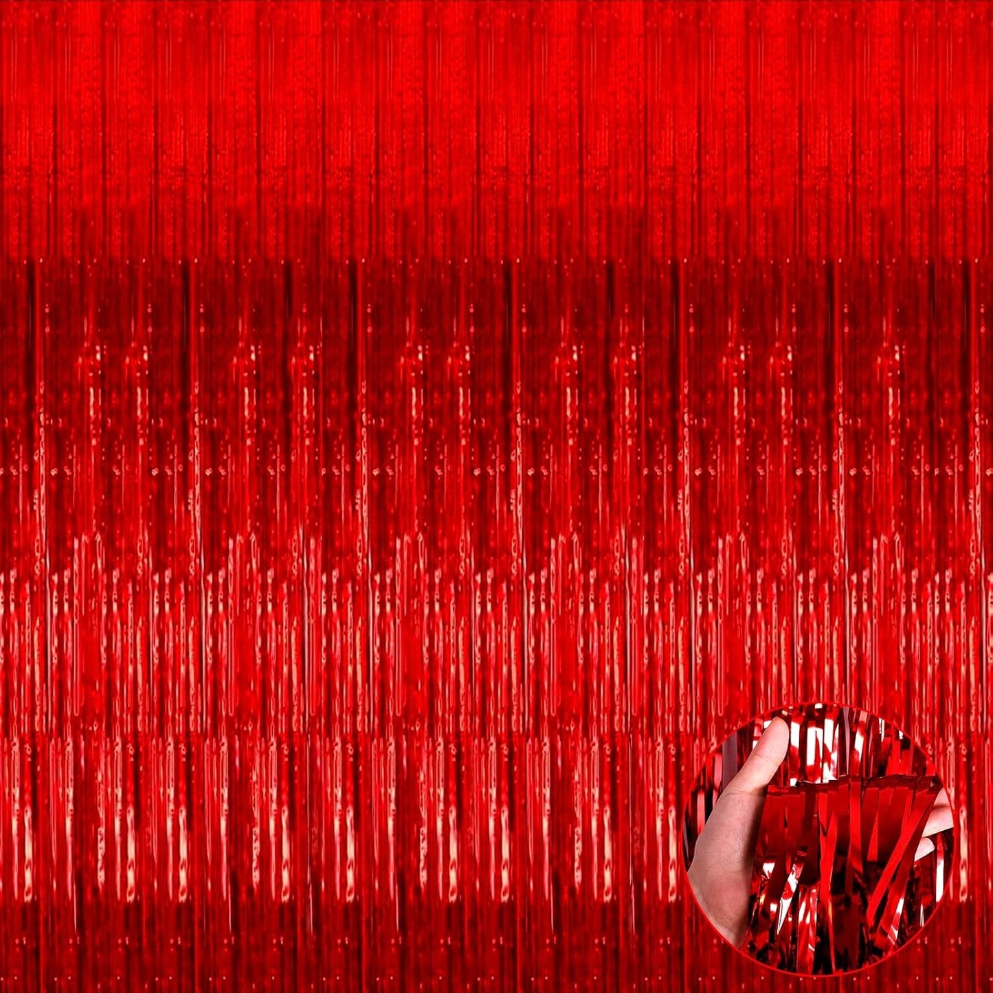 Perdea Franjurata, Model Decor Petrecere, pentru Fundal de Poze, Amenajare Colorata a Petrecerii, Dimensiune 100x200 cm, Rosu