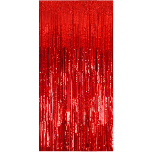Perdea Franjurata, Model Decor Petrecere, pentru Fundal de Poze, Amenajare Colorata a Petrecerii, Dimensiune 100x200 cm, Rosu