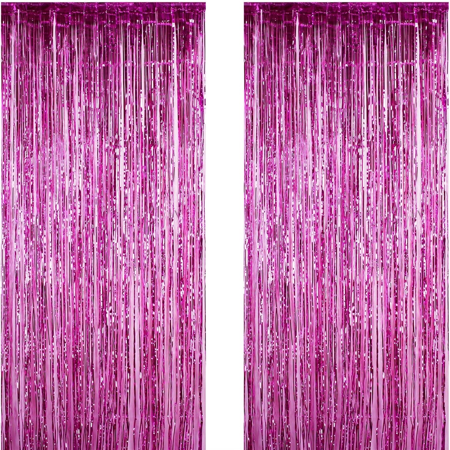 Perdea Franjurata, Model Decor Petrecere, pentru Fundal de Poze, Amenajare Colorata a Petrecerii, Dimensiune 100x200 cm, Roz Inchis