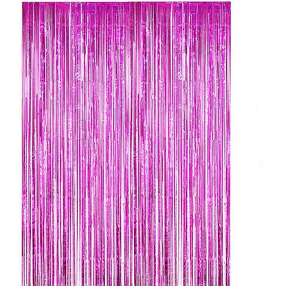 Perdea Franjurata, Model Decor Petrecere, pentru Fundal de Poze, Amenajare Colorata a Petrecerii, Dimensiune 100x200 cm, Roz Inchis