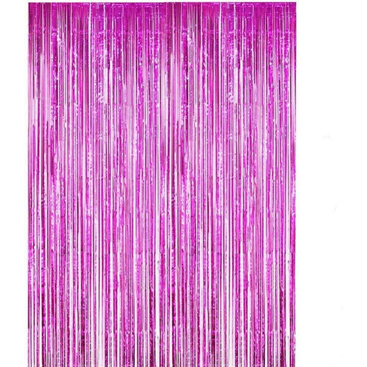 Perdea Franjurata, Model Decor Petrecere, pentru Fundal de Poze, Amenajare Colorata a Petrecerii, Dimensiune 100x200 cm, Roz Inchis