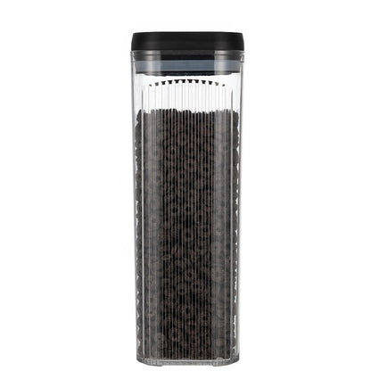 Cutie de Depozitare Alimente, tip Container, 3.7L, Recipiente pentru Cereale in Bucatarie,  Transparente cu Capac Negru