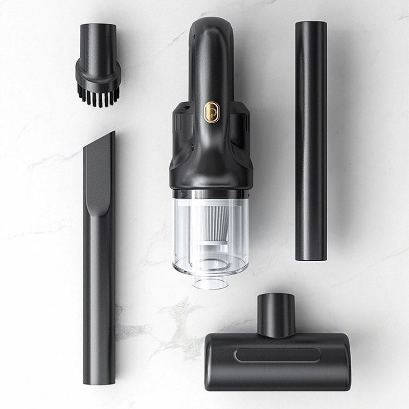 Aspirator Portabil fara Fir, Incarcare USB, Pentru Casa si Masina, Autonomie 45 min, Negru
