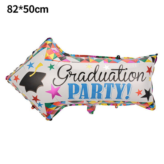 Balon din Folie Metalizata, Figurina Sageata, Tema Absolvire, 82x50 cm, Ambalaj Individual, Pai Inclus, Umflare cu Aer sau Heliu, Multicolor