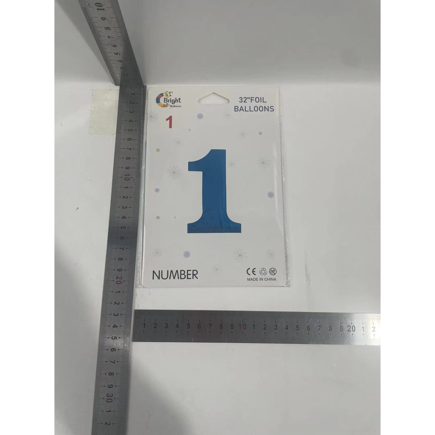 Balon din Folie, Cifra 1, 81 cm, Pentru Aer sau Heliu, Bulk, Albastru