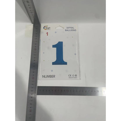Balon din Folie, Cifra 1, 81 cm, Pentru Aer sau Heliu, Bulk, Albastru