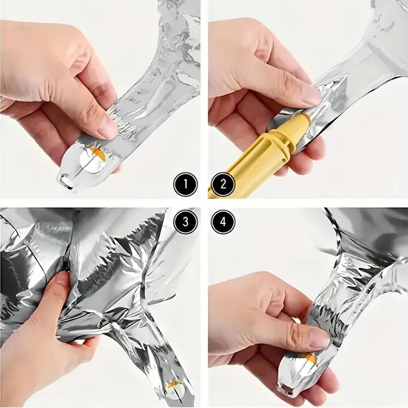 Balon din Folie, Cifra 1, 81 cm, Pentru Aer sau Heliu, Argintiu