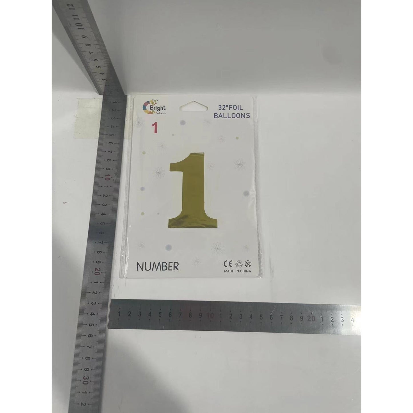 Balon din Folie, Cifra 1, 81 cm, Pentru Aer sau Heliu, Bulk, Auriu