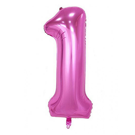 Balon din Folie, Cifra 1, 81 cm, Pentru Aer sau Heliu, Mov