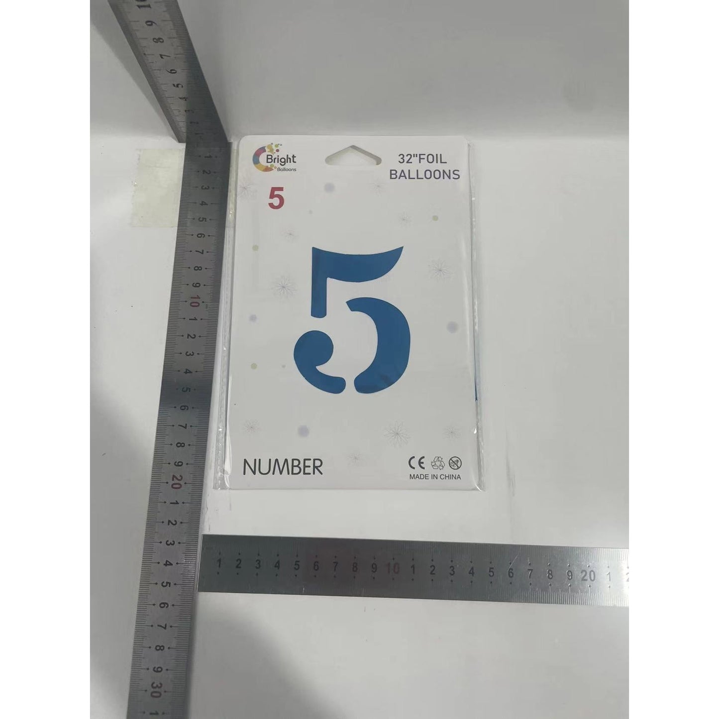 Balon din Folie, Cifra 5, 81 cm, Pentru Aer sau Heliu, Bulk, Albastru