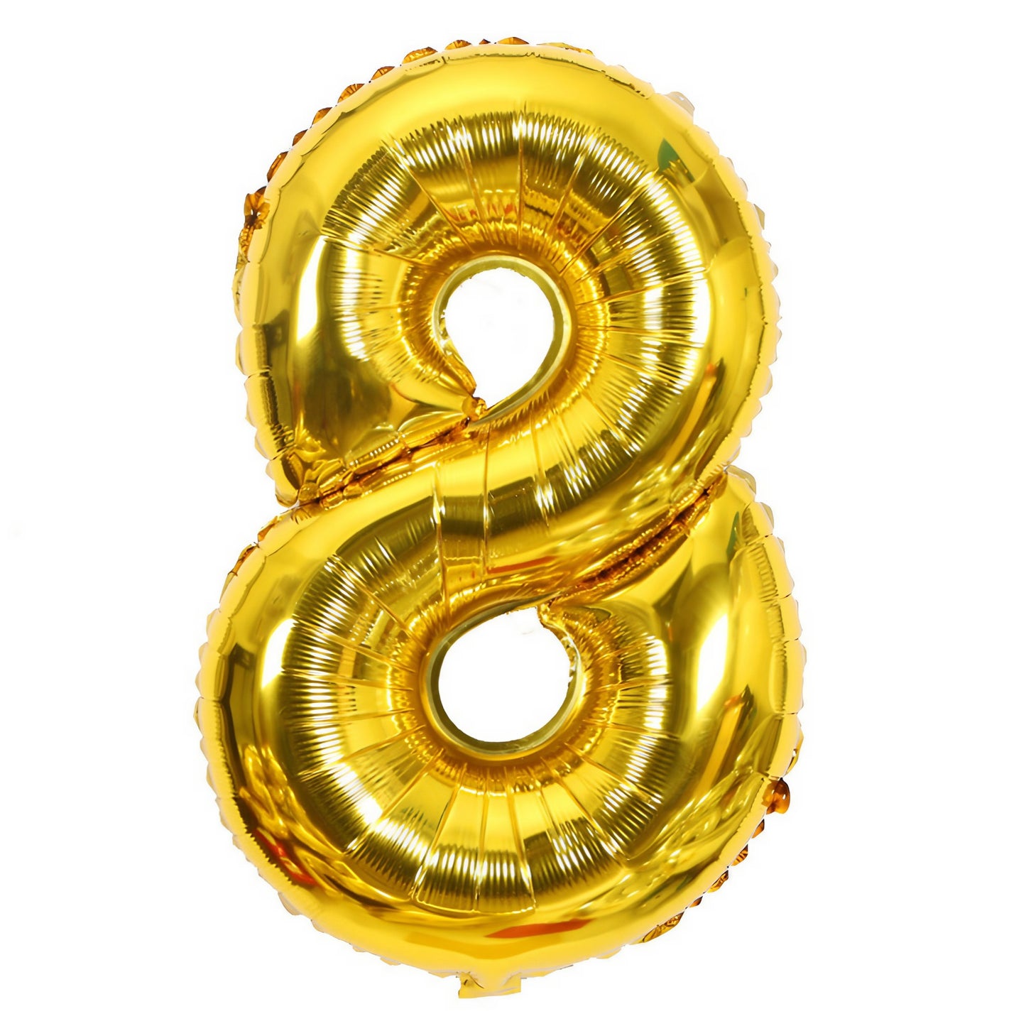 Balon din Folie, Cifra 8, 81 cm, Pentru Aer sau Heliu, Bulk, Auriu