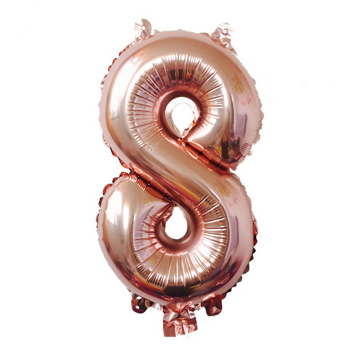 Balon din Folie, Cifra 8, 81 cm, Pentru Aer sau Heliu, Bulk, Roz Auriu