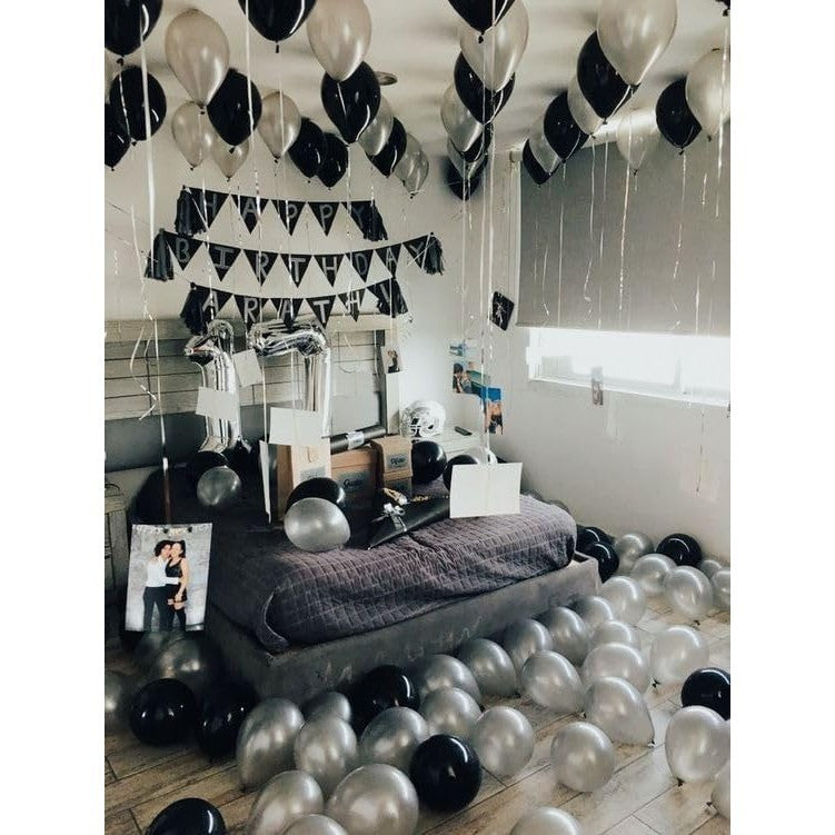 Balon din Folie Metalizata, Figurina Cifra, Tema Aniversare 100 cm, Ambalaj Individual, Pai inclus, Umflare cu Aer sau Heliu, Argintiu, Cifra 7