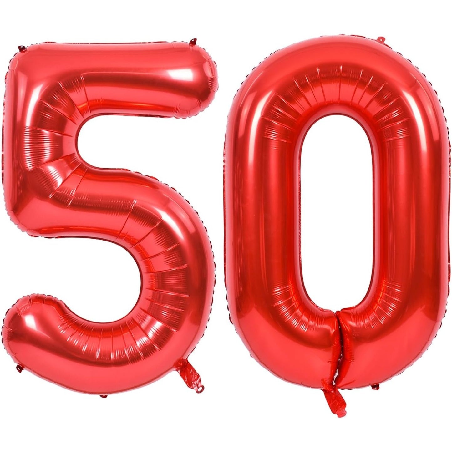 Balon din Folie Metalizata, Figurina Cifra, Tema Aniversare 100 cm, Ambalaj Individual, Pai inclus, Umflare cu Aer sau Heliu, Rosu, Cifra 5