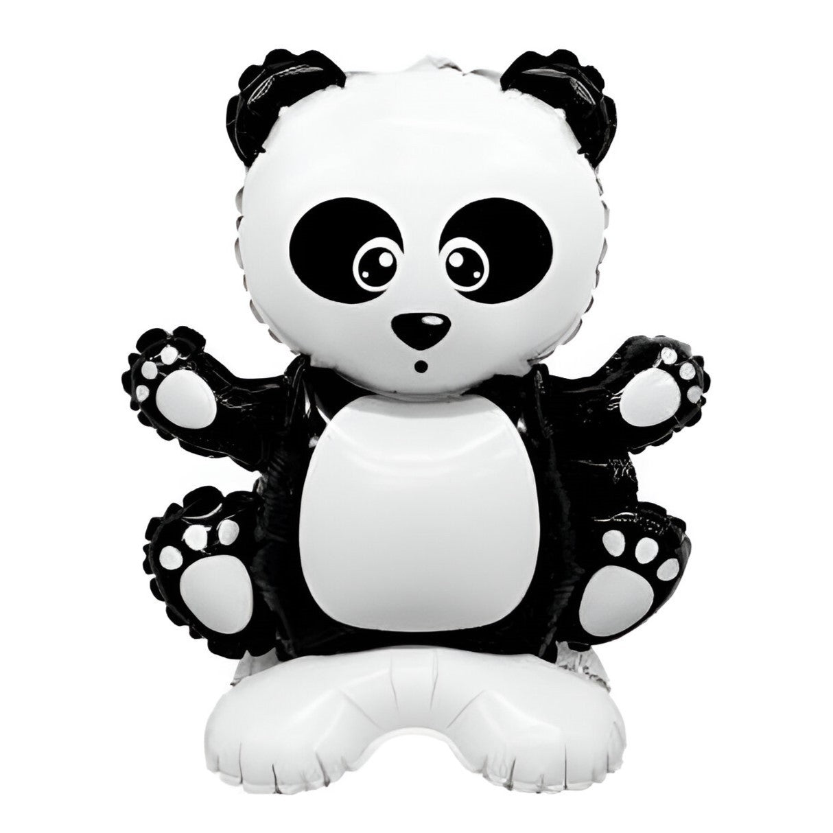 Balon din Folie Metalizata, Figurine Animăluțe, Model Panda, 43x59cm, Ambalaj Individual, Pai Inclus, Umflare cu Aer sau Heliu, Alb Negru