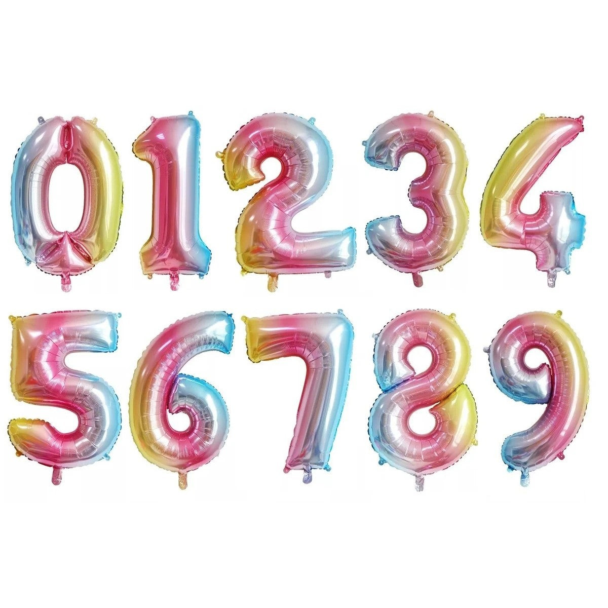 Balon din Folie Metalizata, Figurina Cifra, Tema Aniversare 40 cm, Ambalaj Individual, Pai inclus, Umflare cu Aer sau Heliu, Multicolor, Cifra 5