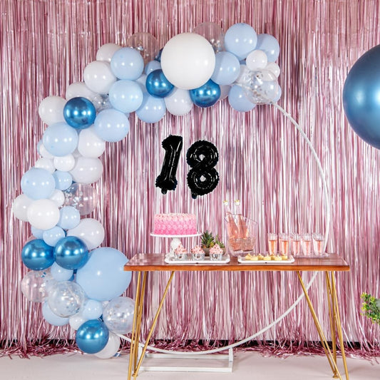 Balon din Folie Metalizata, Figurina Cifra, Tema Aniversare 40 cm, Ambalaj Individual, Pai inclus, Umflare cu Aer sau Heliu, Negru, Cifra 8