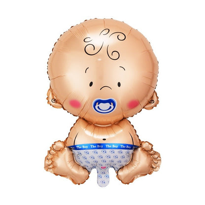 Balon din Folie Metalizata, Figurina Baietel, Tema Botez, 73x48 cm, Ambalaj Individual, Pai Inclus, Umflare cu Aer sau Heliu, Albastru