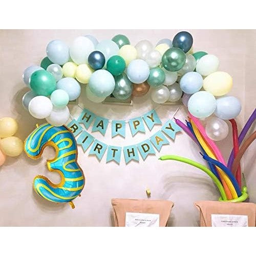 Balon din Folie Metalizata, Figurina Cifra, Imprimeu Gogosi, Tema Aniversare 100 cm, Ambalaj Individual, Pai inclus, Umflare cu Aer sau Heliu, Multicolor, Cifra 3