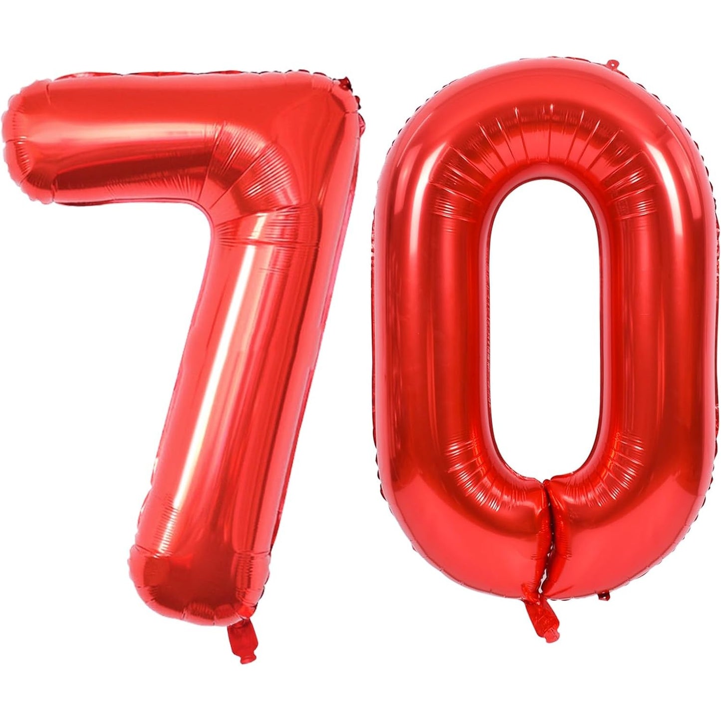 Balon din Folie Metalizata, Figurina Cifra, Model 7, Tema Aniversare 40 cm, Ambalaj Individual, Pai Inclus, Umflare cu Aer sau Heliu, Rosu