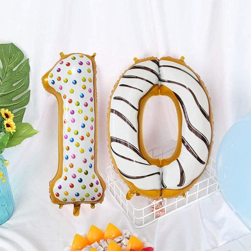 Balon din Folie Metalizata, Figurina Cifra, Model Candy, Tema Aniversare 100 cm, Ambalaj Individual, Pai inclus, Umflare cu Aer sau Heliu, Multicolor, Cifra 1