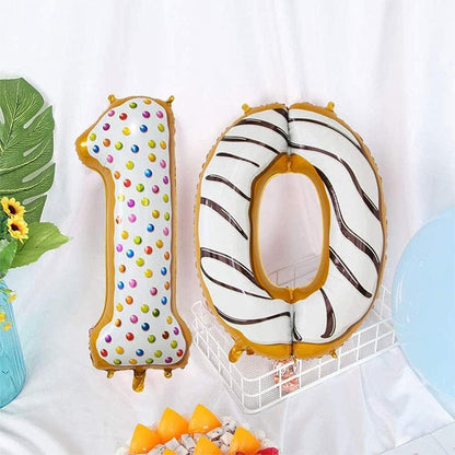 Balon din Folie Metalizata, Figurina Cifra, Model Candy, Tema Aniversare 100 cm, Ambalaj Individual, Pai inclus, Umflare cu Aer sau Heliu, Multicolor, Cifra 1