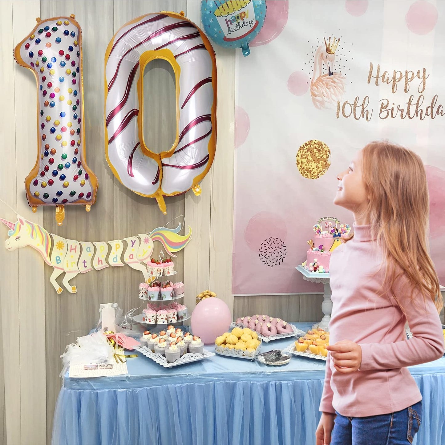 Balon din Folie Metalizata, Figurina Cifra, Model Candy, Tema Aniversare 100 cm, Ambalaj Individual, Pai inclus, Umflare cu Aer sau Heliu, Multicolor, Cifra 1