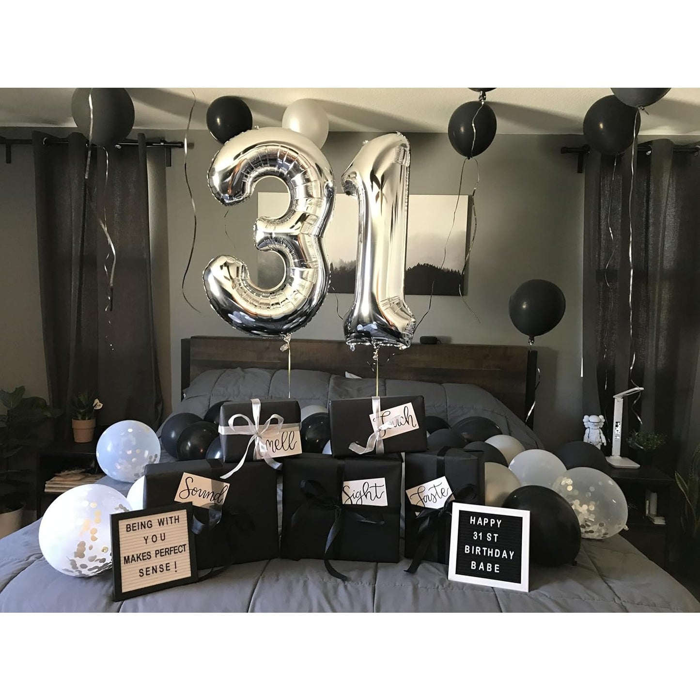 Balon din Folie Metalizata, Figurina Cifra, Tema Aniversare 40 cm, Ambalaj Individual, Pai inclus, Umflare cu Aer sau Heliu, Argintiu, Cifra 3