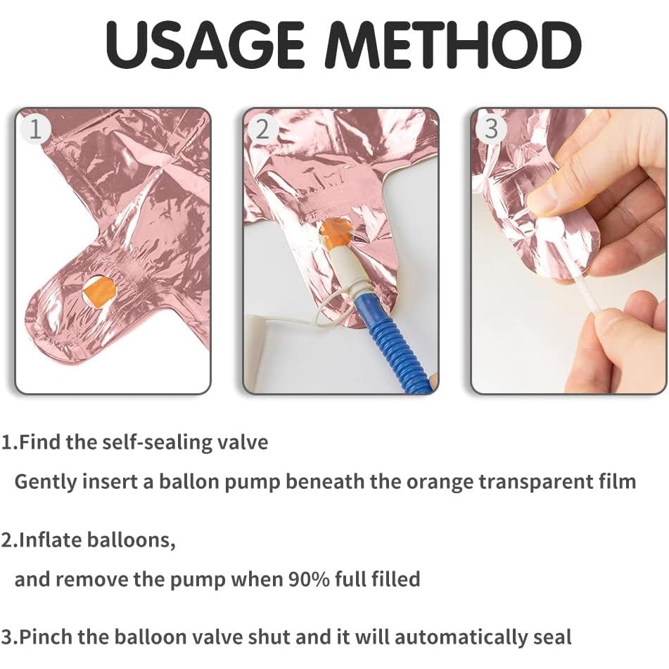 Balon din Folie Metalizata, Figurina Cifra, Tema Aniversare 80 cm, Ambalaj Individual, Pai inclus, Umflare cu Aer sau Heliu, Rose, Cifra 4