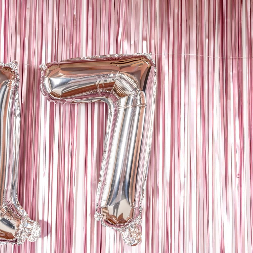 Balon din Folie Metalizata, Figurina Cifra, Tema Aniversare 80 cm, Ambalaj Individual, Pai inclus, Umflare cu Aer sau Heliu, Argintiu, Cifra 7