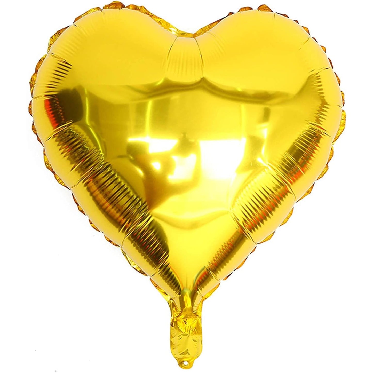 Balon din Folie Metalizata, Figurina Inimioara, Model Simplu, Tematica Iubire, 40 cm, Ambalaj Individual, Pai Inclus, Umflare cu Aer sau Heliu, Auriu