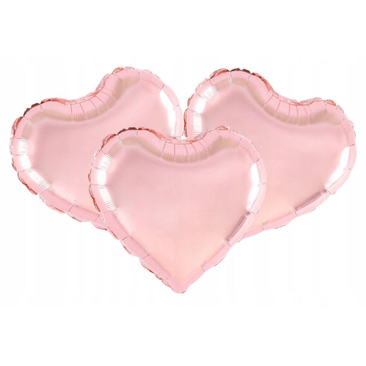 Balon din Folie Metalizata, Figurina Inimioara, Model Simplu, Tematica Iubire, 40 cm, Ambalaj Individual, Pai Inclus, Umflare cu Aer sau Heliu, Rose