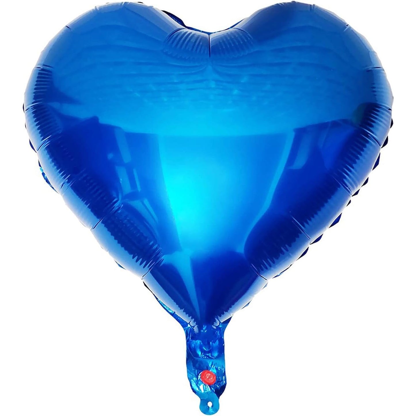 Balon din Folie Metalizata, Figurina Inimioara, Model Simplu, Tematica Iubire, 40 cm, Ambalaj Individual, Pai Inclus, Umflare cu Aer sau Heliu, Albastru