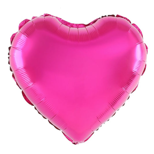 Balon din Folie Metalizata, Figurina Inimioara, Model Simplu, Tematica Iubire, 40 cm, Ambalaj Individual, Pai Inclus, Umflare cu Aer sau Heliu, Roz