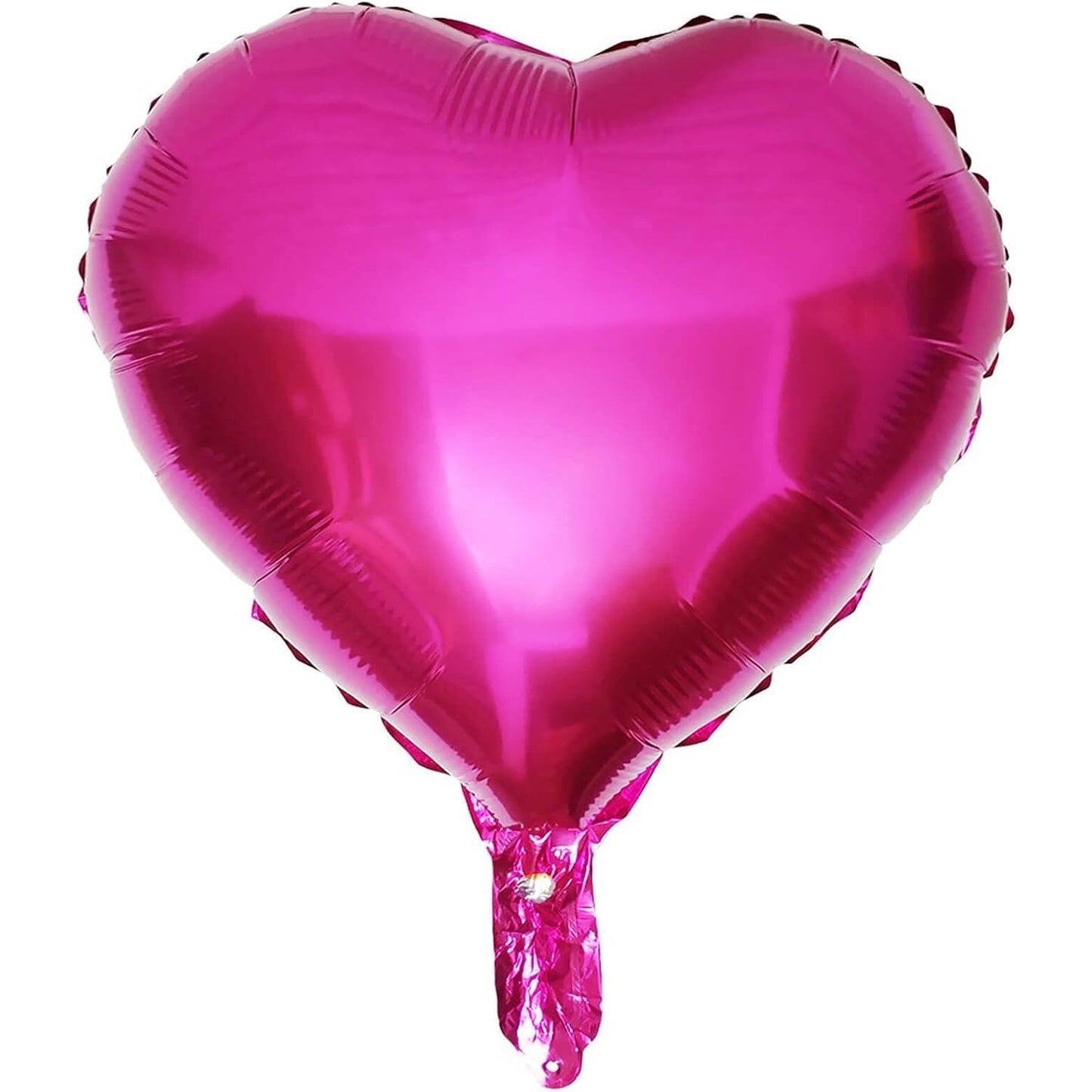 Balon din Folie Metalizata, Figurina Inimioara, Model Simplu, Tematica Iubire, 40 cm, Ambalaj Individual, Pai Inclus, Umflare cu Aer sau Heliu, Roz