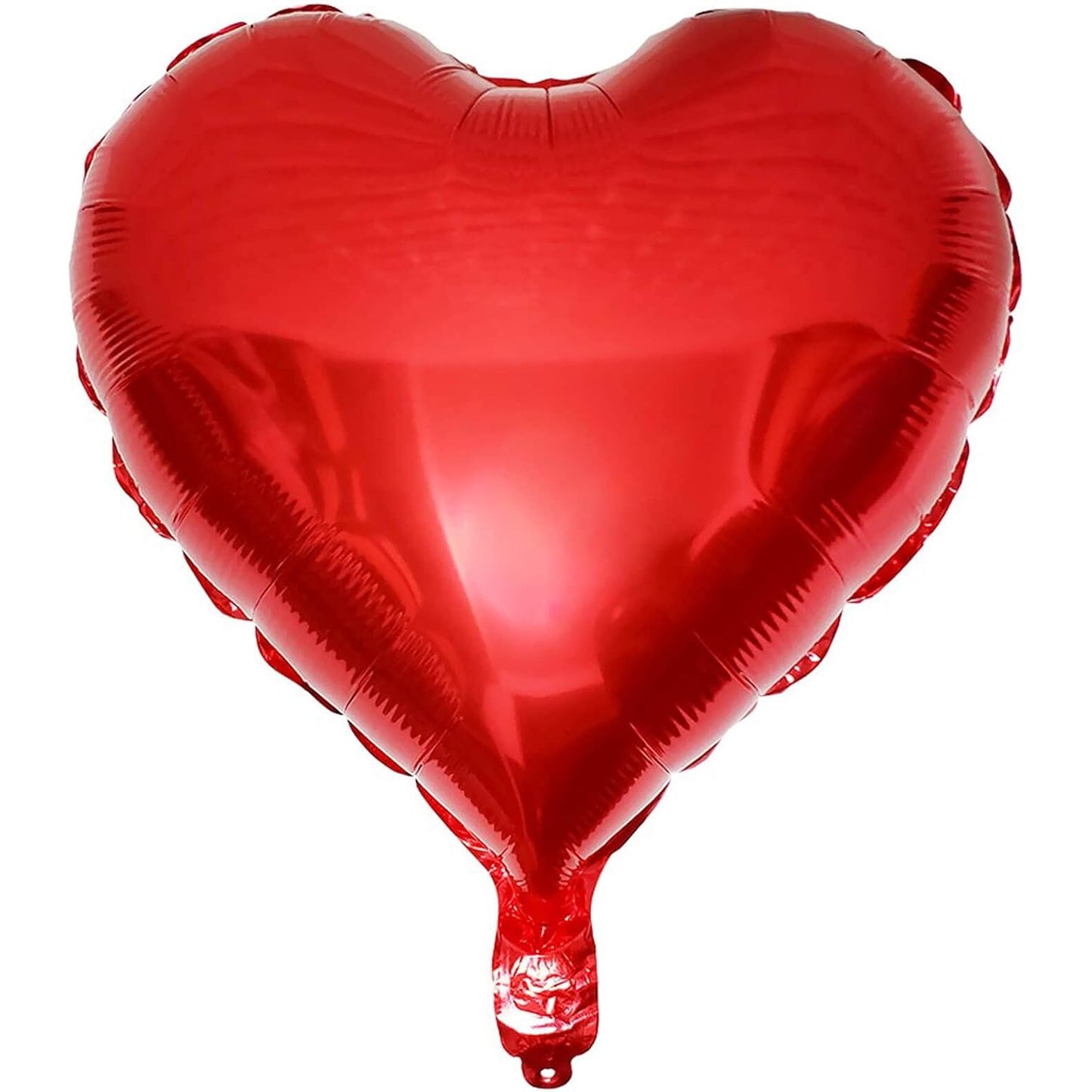 Balon din Folie Metalizata, Figurina Inimioara, Model Simplu, Tematica Iubire, 40 cm, Ambalaj Individual, Pai Inclus, Umflare cu Aer sau Heliu, Rosu