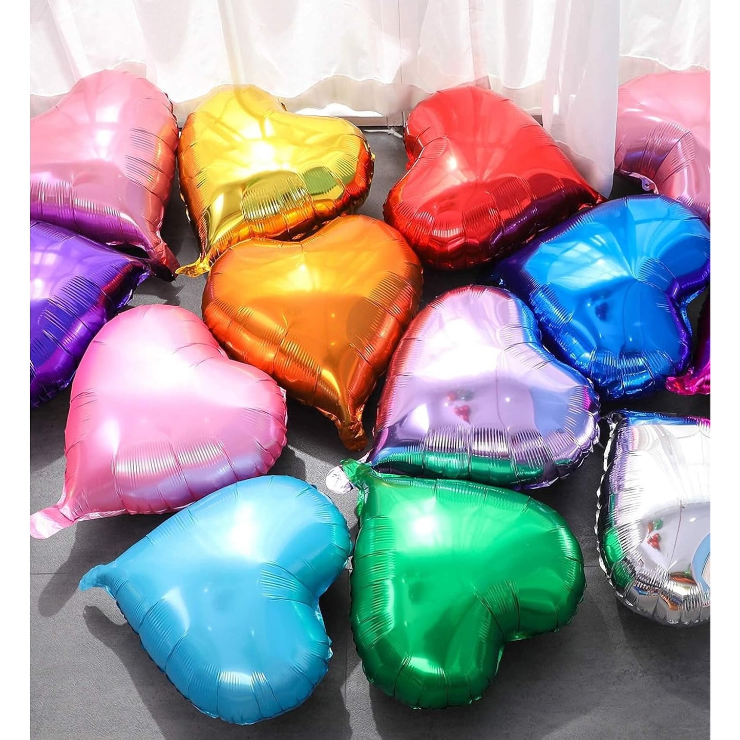 Balon din Folie Metalizata, Figurina Inimioara, Model Simplu, Tematica Iubire, 40 cm, Ambalaj Individual, Pai Inclus, Umflare cu Aer sau Heliu, Verde