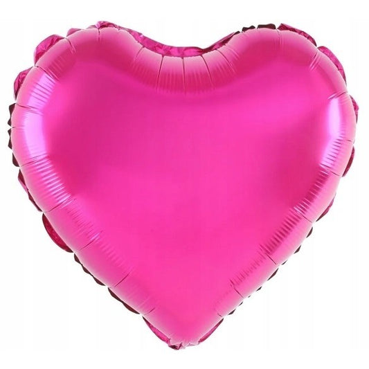 Balon din Folie Metalizata, Figurina Inimioara, Model Simplu, Tematica Iubire, 40 cm, Ambalaj Individual, Pai Inclus, Umflare cu Aer sau Heliu, Roz