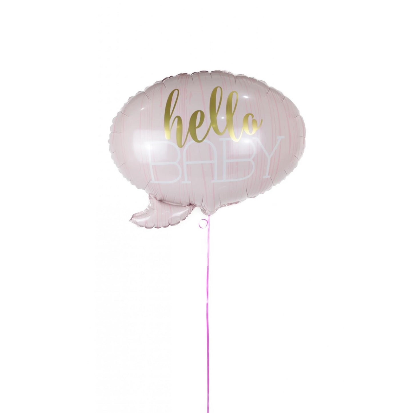 Balon din Folie Metalizata, Figurina Norisor, Tema Hello Baby , 59x50 cm, Ambalaj Individual, Pai Inclus, Umflare cu Aer sau Heliu, Roz