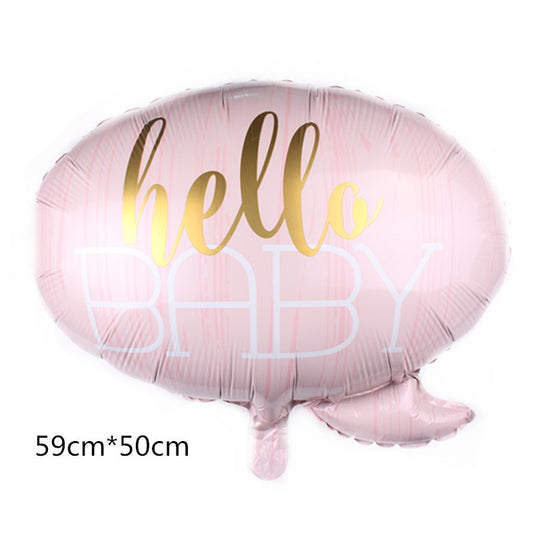Balon din Folie Metalizata, Figurina Norisor, Tema Hello Baby , 59x50 cm, Ambalaj Individual, Pai Inclus, Umflare cu Aer sau Heliu, Roz